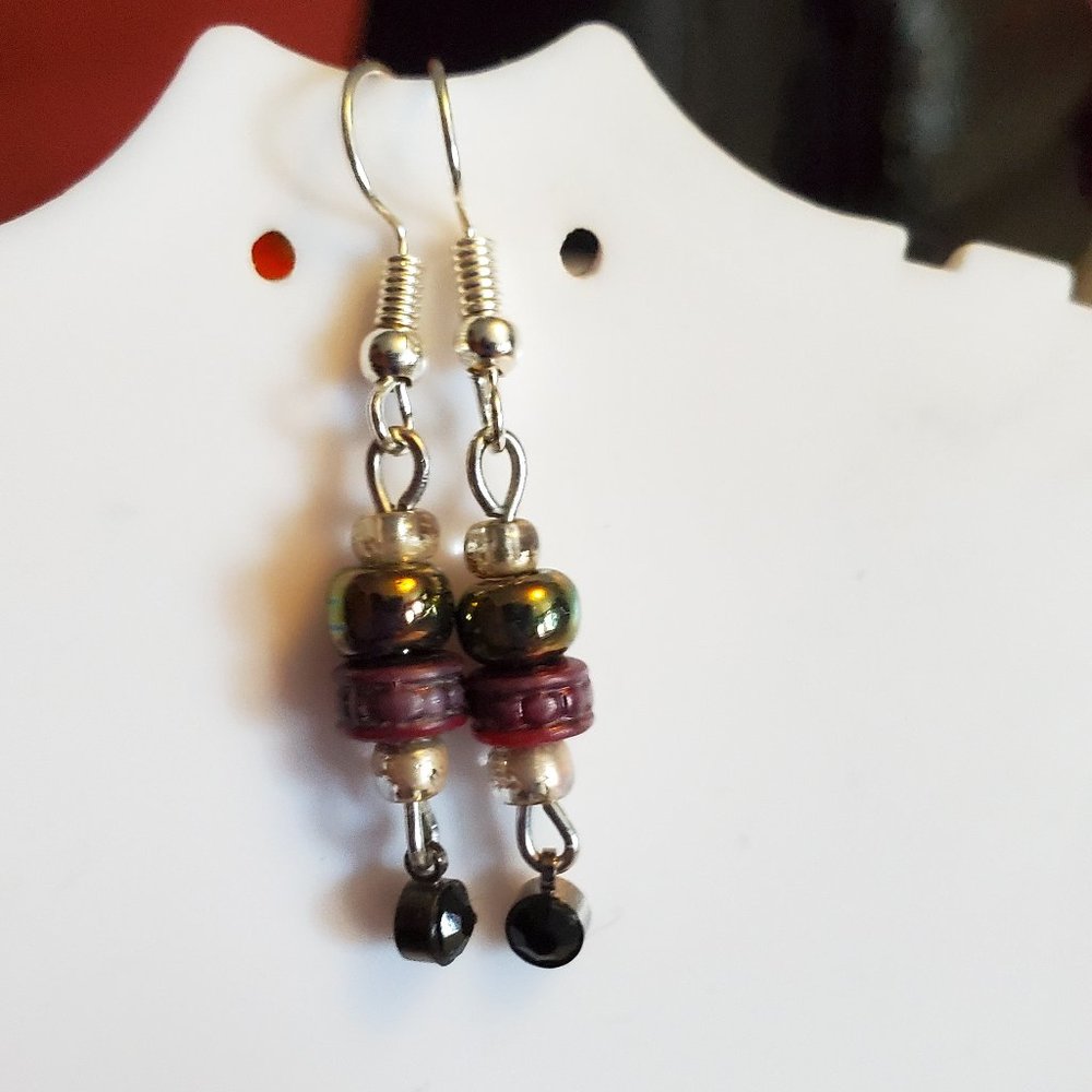 Silver Tone Hook Metal Bead Dangle Earrings Tony Alexander Jewelry Artisan Style